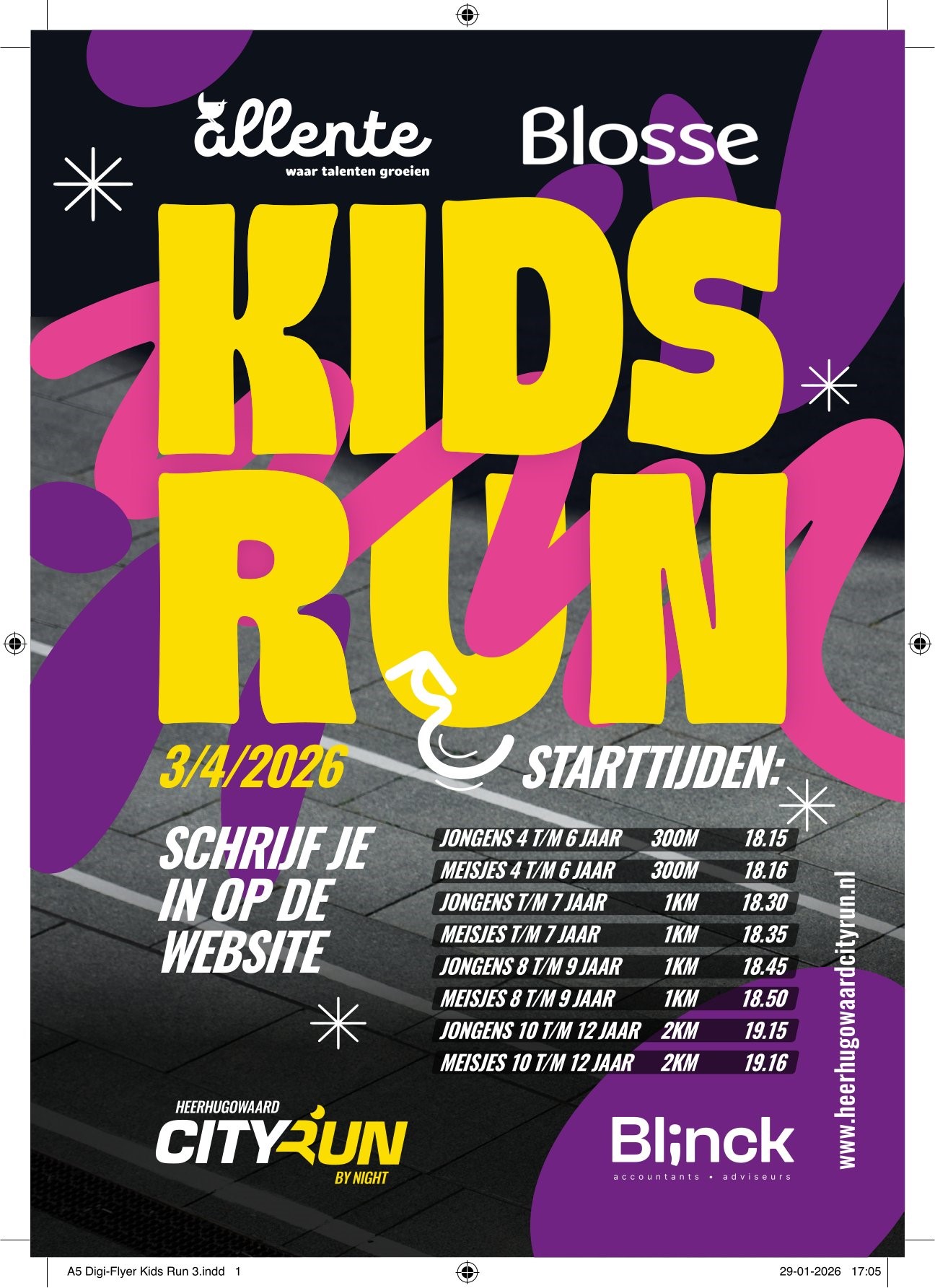 Schrijf je nu in voor de Blosse kidsrun